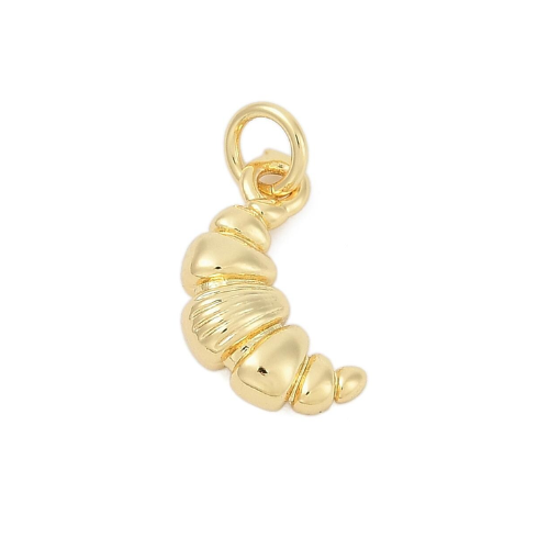 Breloque croissant doré - pendentif croissant doré plaqué or 18 carats