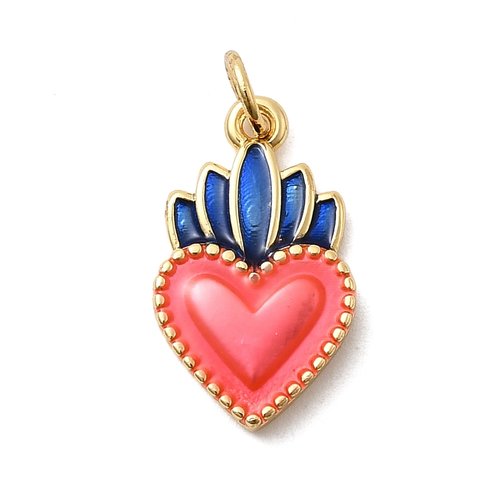 Pendentif cœur ex voto rose émaillé