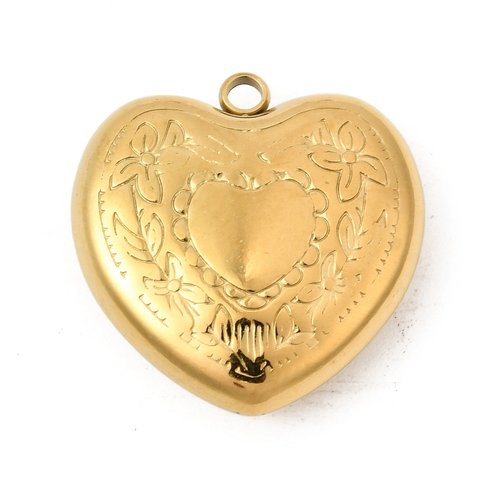 Pendentif cœur floral – acier inoxydable 304