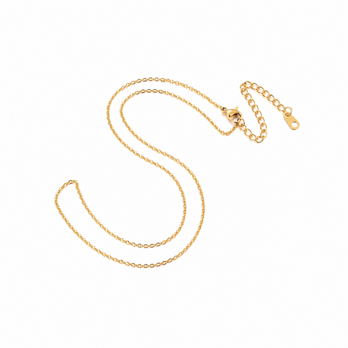 Chaîne fine en acier inoxydable doré collier de 41 cm avec rallonge