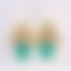 Boucles d'oreilles en laiton et acrylique mauve et turquoise