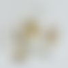 Boucles d'oreilles rondes bois de bouleau et acrylique tons beige et blanc