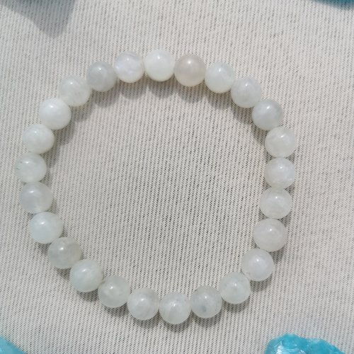 Bracelet péristerite, labradorite blanche