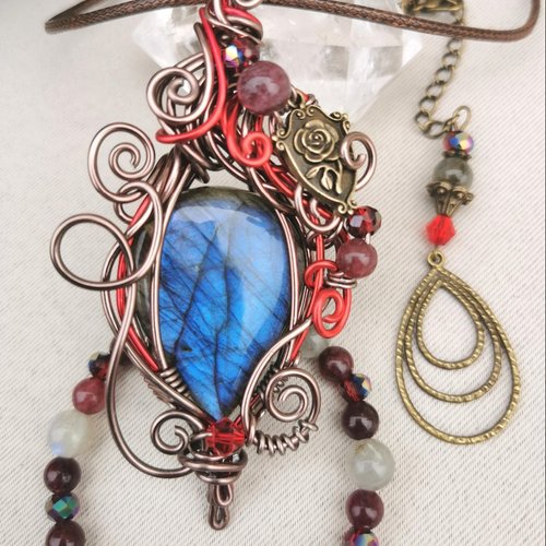 Médaillon labradorite bleu