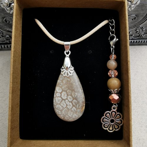 Coffret pendentif corail fossile