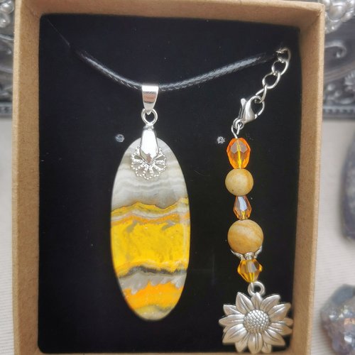 Coffret pendentif jaspe bumblebee