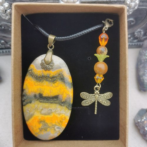 Pendentif jaspe bumblebe