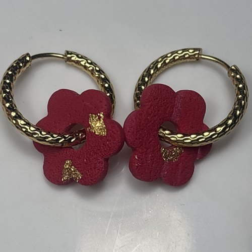 Boucles d’oreilles créoles fleurs