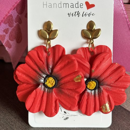 Boucles d’oreilles coquelicots