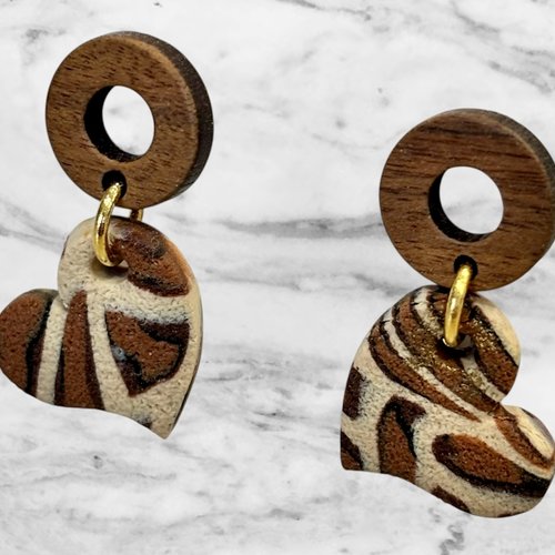 Boucles d’oreilles cœur léopard
