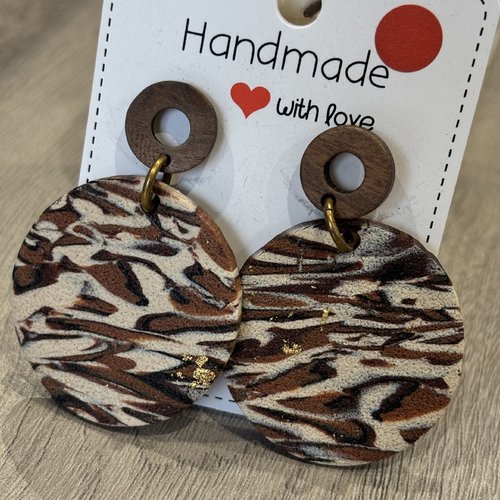 Boucles d’oreilles ronde leopard
