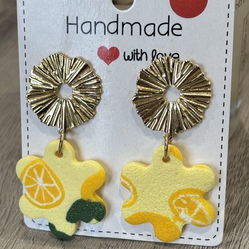 Boucles d’oreilles rondelles de citron