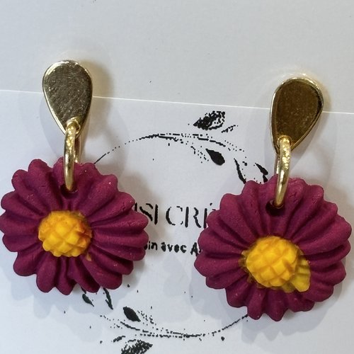 Boucles d’oreilles pâquerettes