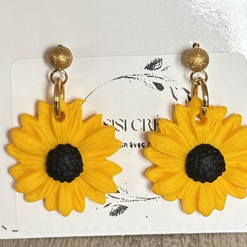 Boucles d’oreilles tournesols