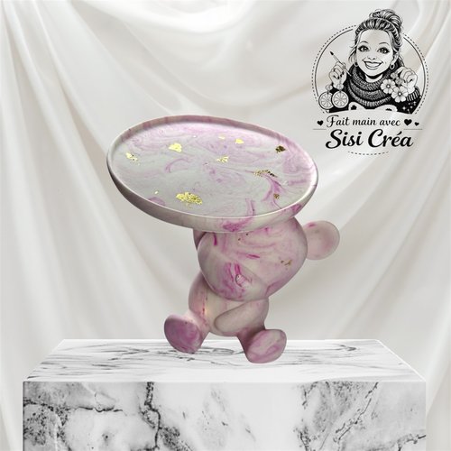 Ourson plateau en jesmonite