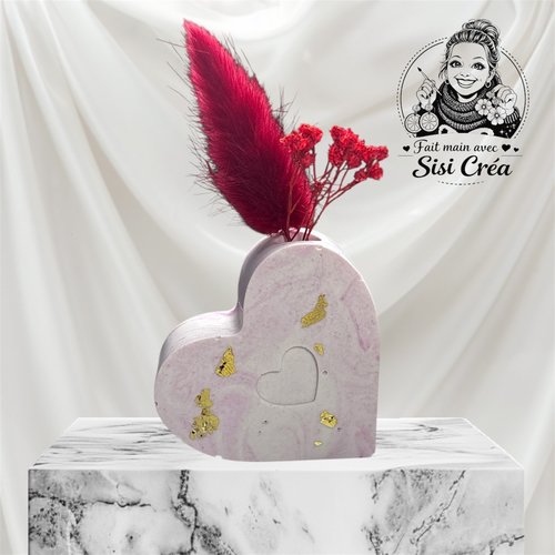 Petit cœur décoratif jesmonite