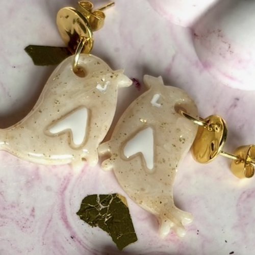Boucles d’oreilles dolcea oiseaux