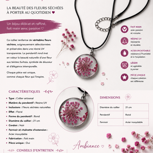 Pendentif rose