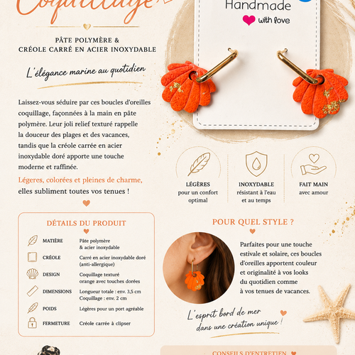 Boucles d’oreilles coquillages