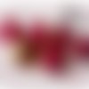 Lot 6 boutons rond boule perle nacre chemisier couture layette laine 10mm rouge bordeaux 