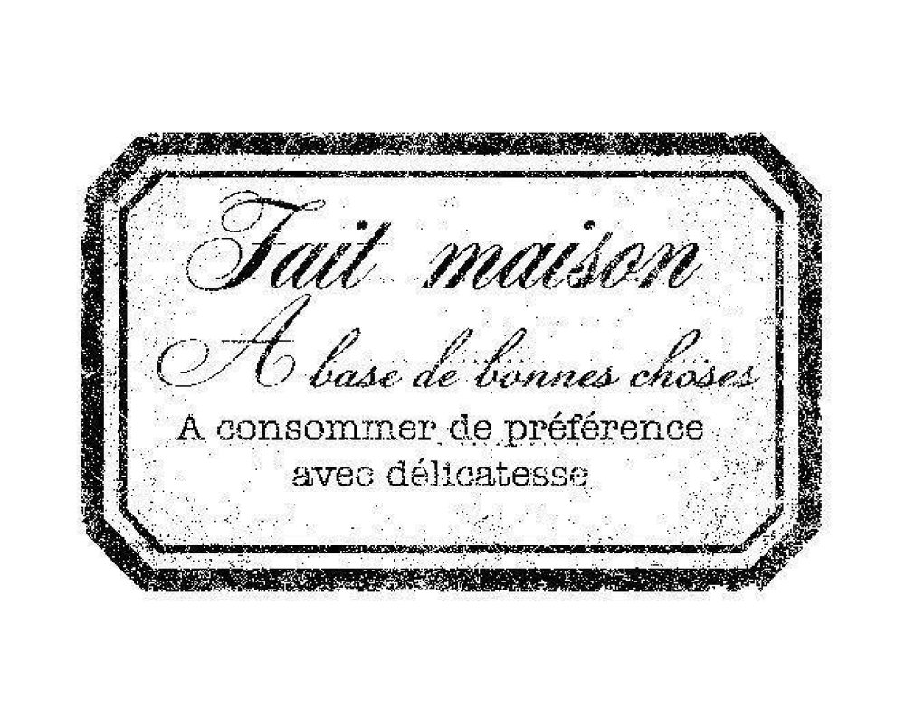 Tampon En Bois Quot Etiquette Fait Maison Quot A Base De Bonnes Choses 5 5 X 4 Cm Un Grand Marche