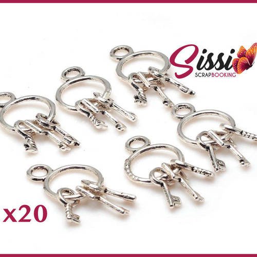 CLÉS BRONZE BRELOQUE Trendy Belle Mini Key String Charms MAXI LOT 20 PORTE CLÉ