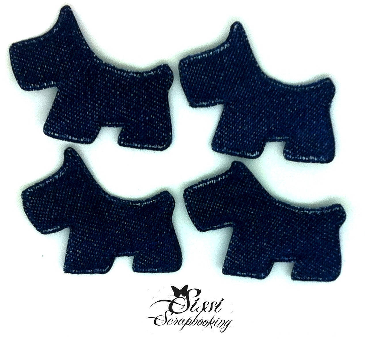LOT 4 APPLIQUES EMBELLISSEMENTS FLEUR à POIS 35mm SCRAPBOOKING CARTERIE