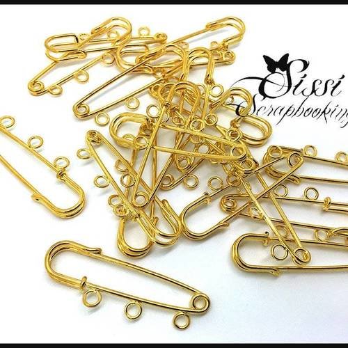 LOT 3 BROCHES ÉPINGLES FINES CUIVRE BRELOQUES BIJOU CUSTOMISATION A DÉCORER 7cm