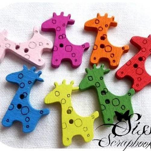LOT 6 BOUTON EN BOIS FONCE COEUR SCRAPBOOKING SCRAP LAYETTE ENFANT VINTAGE CARTE