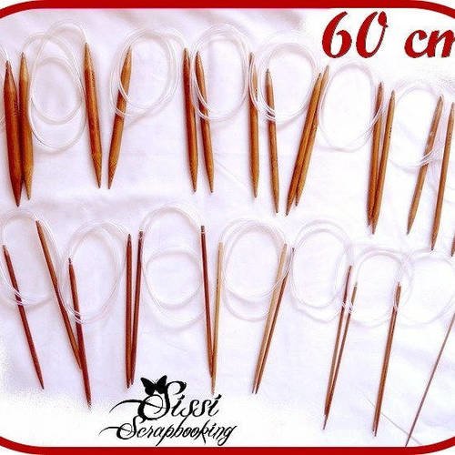 1 PAIRE D/' AIGUILLE CIRCULAIRE A TRICOTER 100cm EN BAMBOU VÉRITABLE TRICOT LAINE