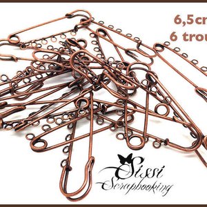 LOT 3 BROCHES ÉPINGLES FINES CUIVRE BRELOQUES BIJOU CUSTOMISATION A DÉCORER 7cm