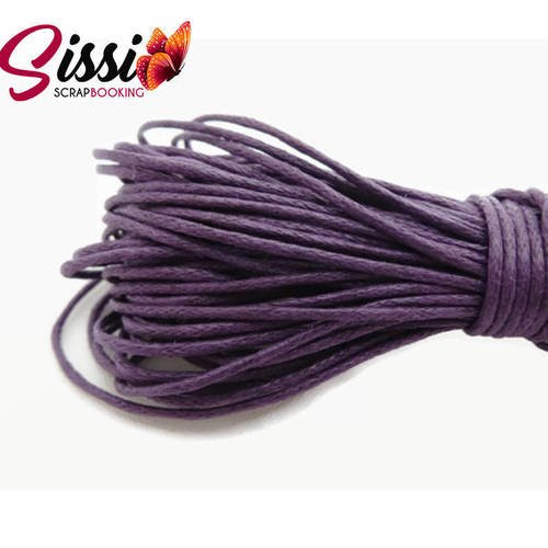 fil cordon coton ciré 1mm 50 mètres violet basique pour macramé ou bracelets