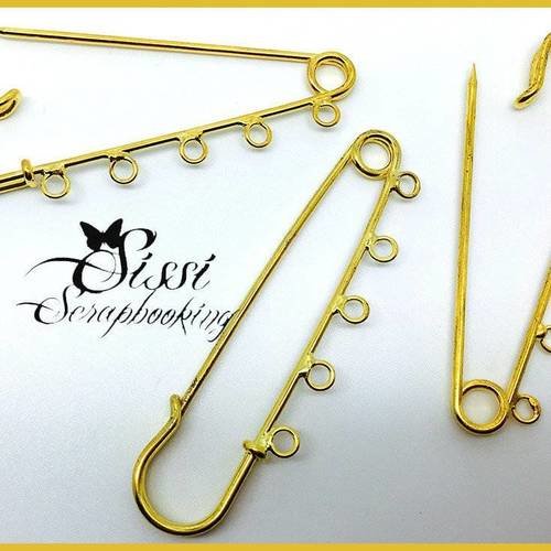 LOT 3 BROCHES ÉPINGLES DORÉ COUTURE BIJOUX CUSTOMISATION BRELOQUES A DÉCORER 5cm