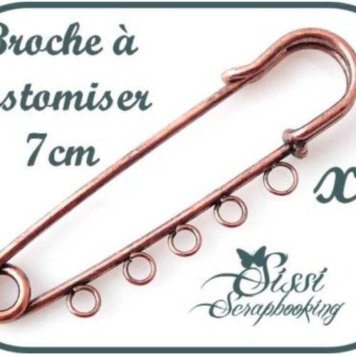 LOT 3 BROCHES ÉPINGLES FINES CUIVRE BRELOQUES BIJOU CUSTOMISATION A DÉCORER 7cm
