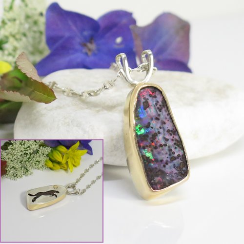 collier homme avec opale collier homme avec opale