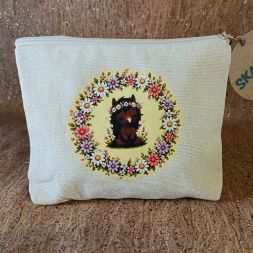 Trousse plate cheval fleuri