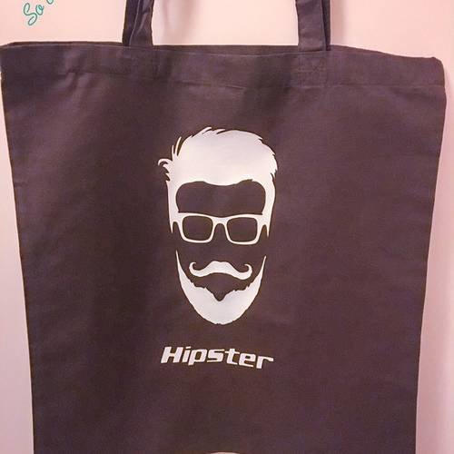Tote bag homme marron "hipster" 