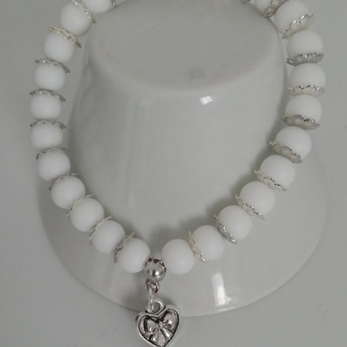 Bracelet en agate blanche
