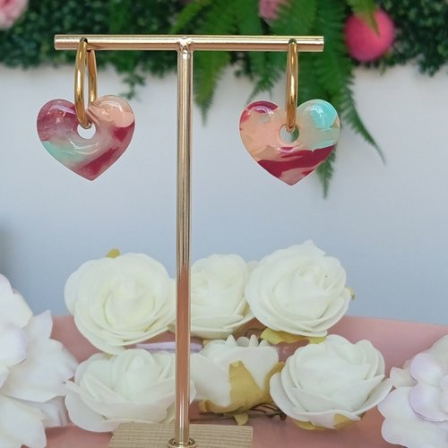 Pampilles coeur collection marbre