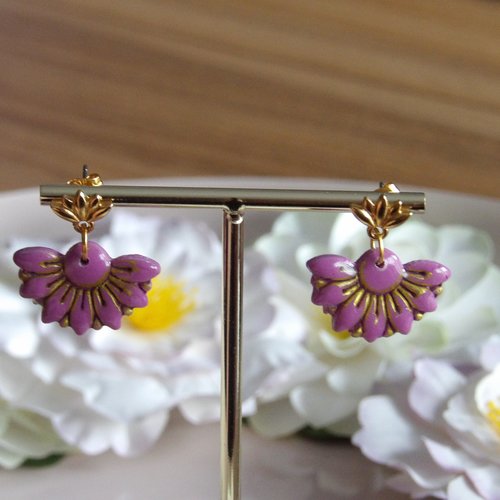 Boucle d'oreille flora création artisanale unique