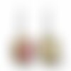 Boucles d'oreilles cabochon hibou -le hibou rose-, cadeau de noël femme - anniversaire femme - saint valentin - argent antique (ref.80a)