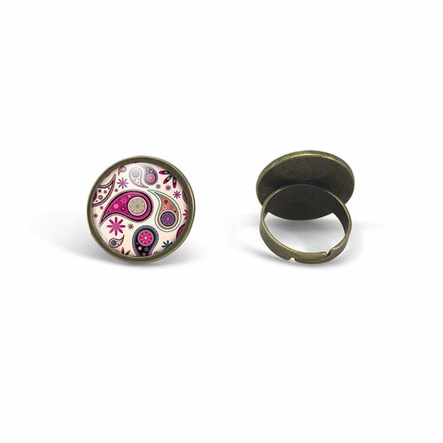 Bague cabochon -paisley-, cadeau de noël femme - anniversaire femme - saint valentin - bronze (ref.88)