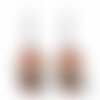 Boucles d’oreilles bronze, cabochon en verre, parure "la poupée russe", matriochka, russie, orange, beige, vert (ref.75a)