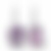 Boucles d'oreilles papillon cabochon -papillon violet- cadeau de noël femme - anniversaire femme - saint valentin -argent antique(ref.43a)