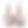 Boucles d'oreilles cabochon -fleurs roses- femme cadeau de noel - saint valentin - cadeau d'anniversaire (ref.9)