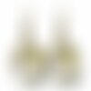 Boucles d'oreilles cabochon -fleurs grises et jaunes- femme cadeau de noel - saint valentin - cadeau d'anniversaire (ref.23)