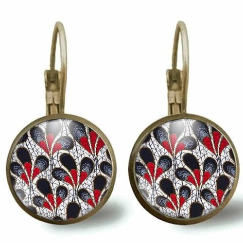 Boucles d'oreilles cabochon -fleurs modernes- femme cadeau de noel - saint valentin - cadeau d'anniversaire (ref.52)