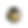 Bague fantaisie cabochon illustrée bronze, parure, klimt « le baiser », œuvre, tableau, peintre, peinture, jaune, doré, noir (ref.13)