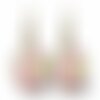 Boucles d'oreilles dormeuses illustrées avec cabochon en verre-seventies pop-, parure, cadeau noel, cadeau saint valentin, bronze (ref.3)