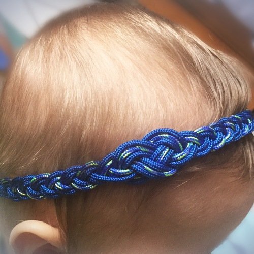 Ensemble headband et bracelet noeud marin bleu pour nourrissons